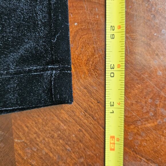 Lisse' Womens Leggings Black Velvet Pull On Skinny Leg High Rise Size Large - Picture 11 of 11